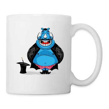 Hippopotamus Magician Doodle Art - Mug - white - Right