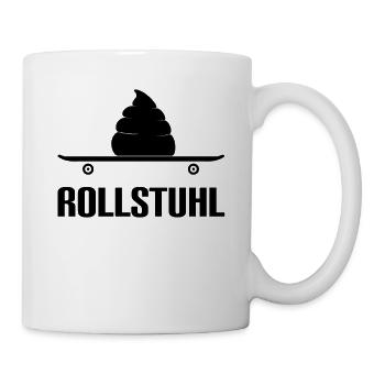 Skateboard Fahrer Rollstuhl lustiges Wortspiel - Tasse - Weiß - Rechts