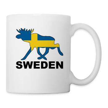 SWEDEN ELK FLAG - Elch Moose Scandinavia Nordic - Tasse - Weiß - Rechts