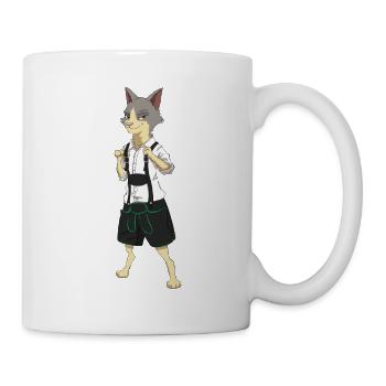 cat leather pants costume - Mug - white - Right