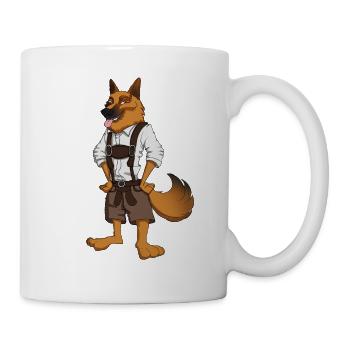 dog lederhose costume - Mug - white - Right