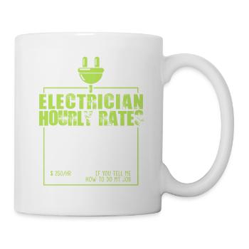 Electrician Hourly Rates - Mug - white - Right
