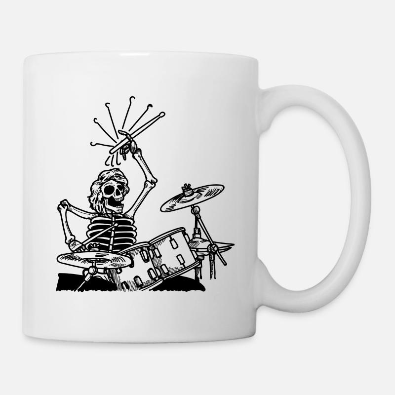 Squelette batterie metal - Mug blanc - blanc