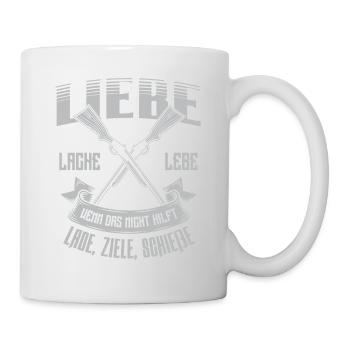 Jäger Shirt · Jagd · jagen · liebe · lache · lebe - Tasse - Weiß - Rechts