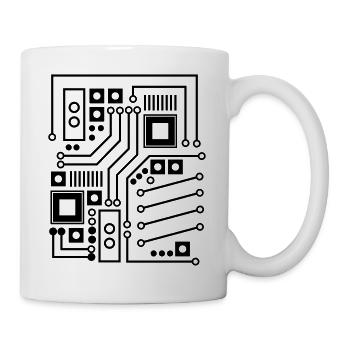 Carte / circuit imprimé / circuit - Mug blanc - blanc - Droite