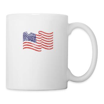 Dd214 us armed forces alumni usa flag vintage tee - Mug - white - Right