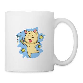 Geburtstag Katze Kawaii Party Feier Miezekatze - Tasse - Weiß - Rechts