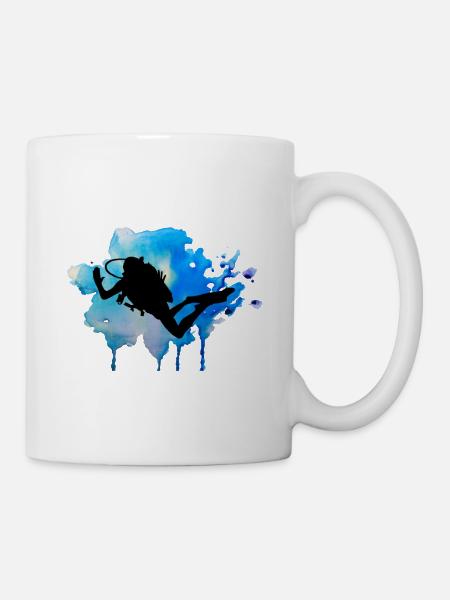 Taucher Diving Tauchsport T Shirt - Tasse - Weiß