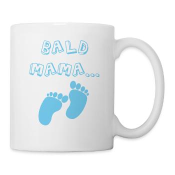Bald Mama Nachwuchs Baby Kind Vorfreude Geschenk - Tasse - Weiß - Rechts