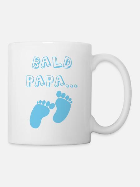Bald Papa Baby Geburt Junge Schwangerschaft Vater - Tasse - Weiß