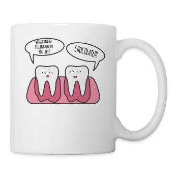 Dentist - Dentist T-Shirt - Saying - Funny - Mug - white - Right