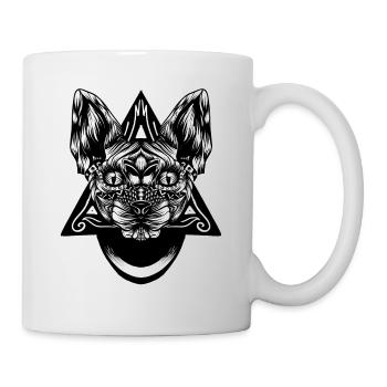 Sphynx pattern bw - Mug - white - Right