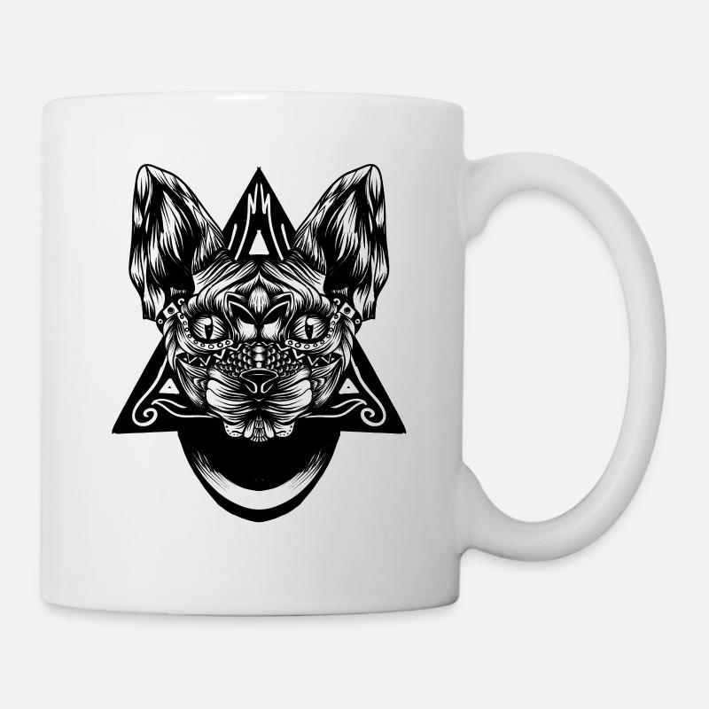 Sphynx pattern bw - Mug - white