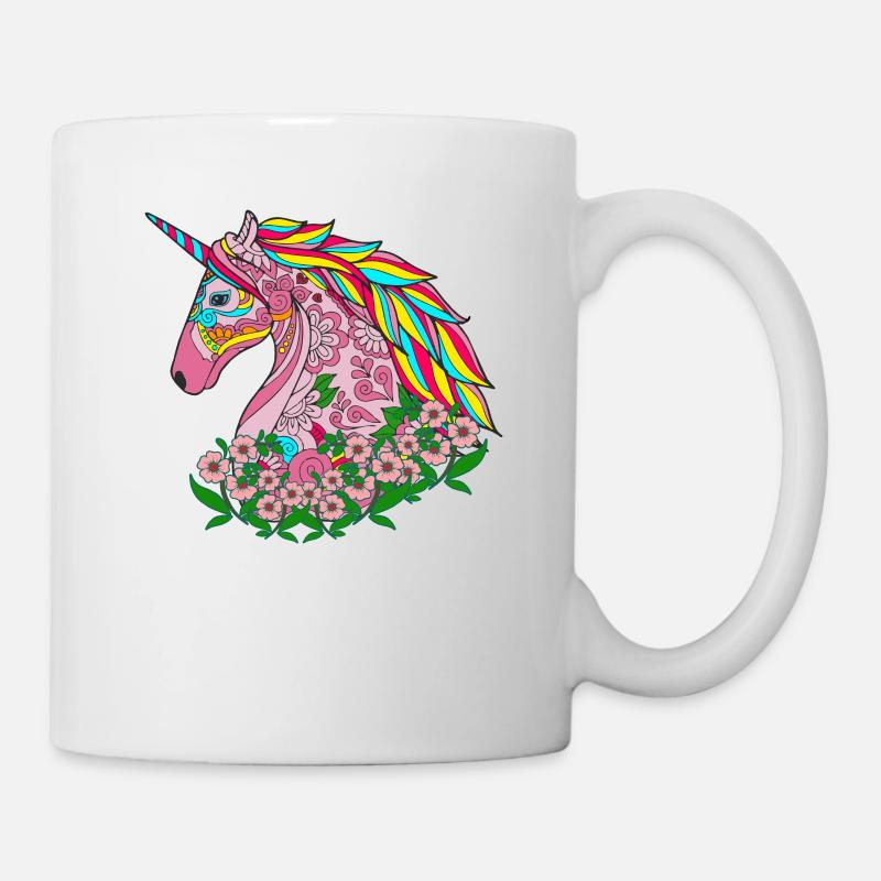 Mandala Einhorn - Tasse - Weiß