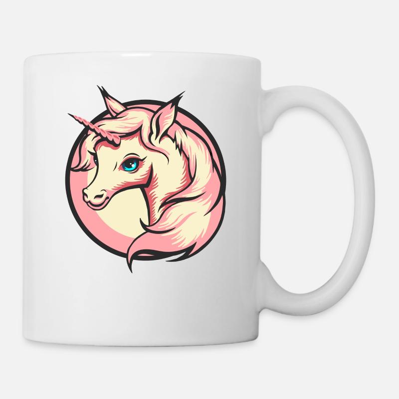 Yeux bleus licorne - Mug blanc - blanc