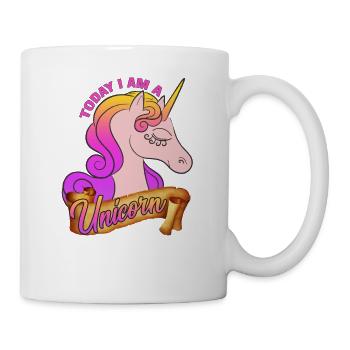 Aujourd'hui je suis une licorne - Mug blanc - blanc - Droite