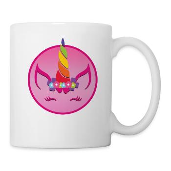 licorne rose - Mug blanc - blanc - Droite