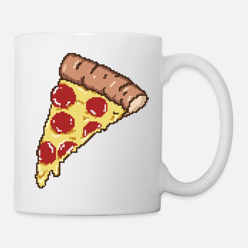 Pizza Pixel-Kunst - Tasse - Weiß
