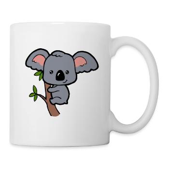 Koala Bär auf Baum Süßes Tierkind Zootier Geschenk - Tasse - Weiß - Rechts