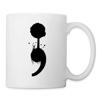 Projet de don de suicide de dépression de point-virgule - Mug blanc - blanc - Droite