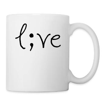 Projekt Semikolon Live Depression Suicide Geschenk - Tasse - Weiß - Rechts