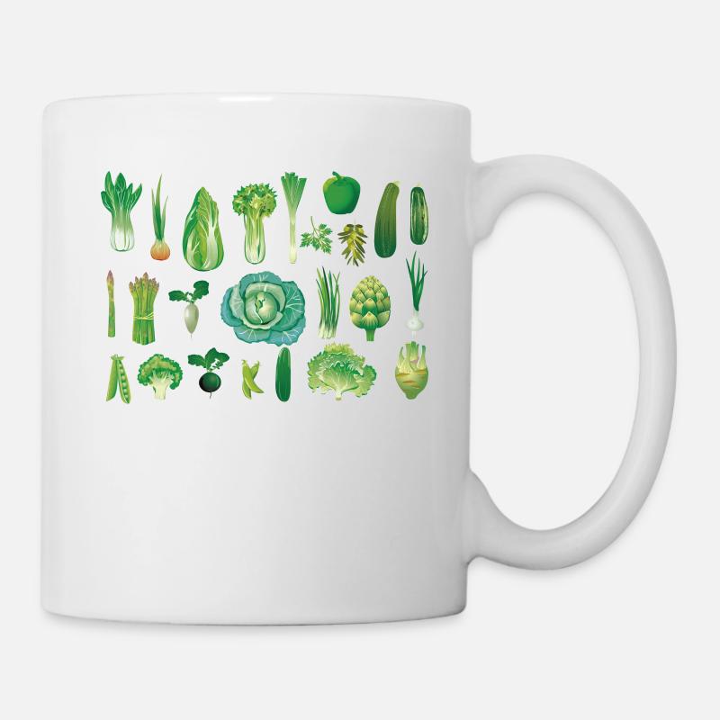Alle Arten von grünem Gemüse - Tasse - Weiß