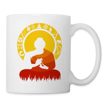 Symboles de Bouddha - Mug blanc - blanc - Droite