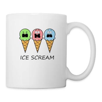 Ice Cream Ice Scream Lustiger Neuheitsentwurf - Tasse - Weiß - Rechts