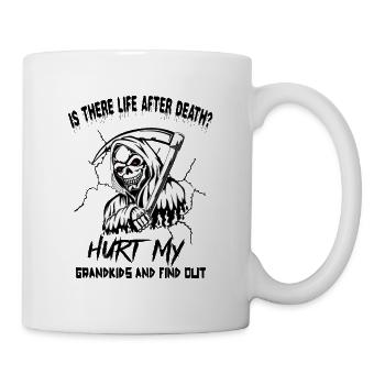 Sensenmann - Großeltern Oma Opa Geschenk Enkel - Tasse - Weiß - Rechts