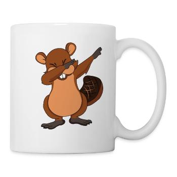 Dabbing beaver Bieber Dab Tanz - Tasse - Weiß - Rechts