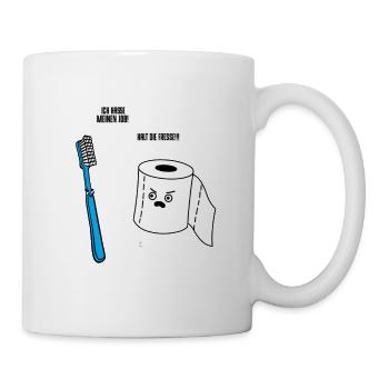 Drôle de dire cadeau de travail de papier toilette brosse à dents - Mug blanc - blanc - Droite