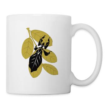 Wandelndes Blatt Silhouette auf Blattwerk - Tasse - Weiß - Rechts