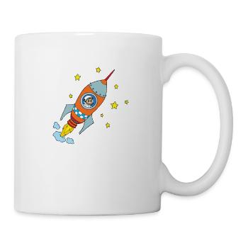 Rocket with astronaut for children - Mug - white - Right