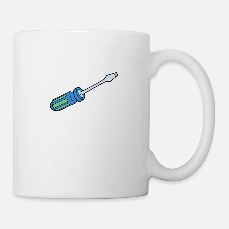 Tournevis tournevis dessin - Mug blanc - blanc