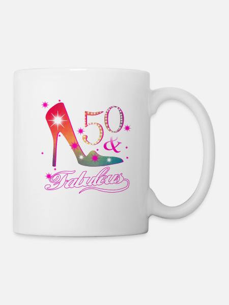 fabulous 50th birthday present - Mug - white