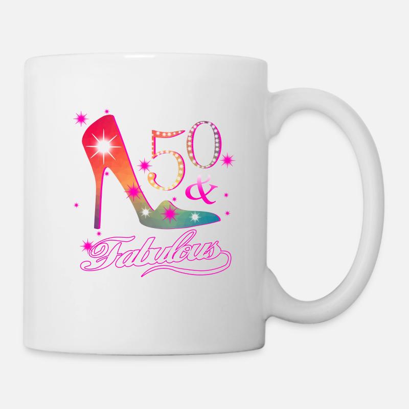 fabulous 50th birthday present - Mug - white