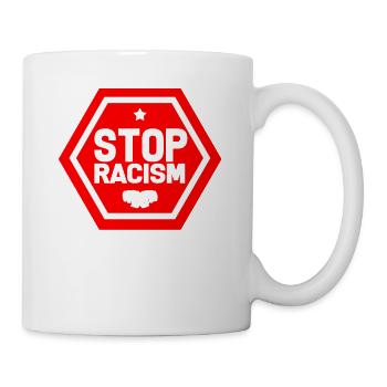 Arrêter le racisme - Mug blanc - blanc - Droite