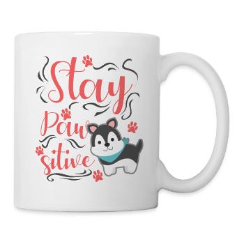 Idée cadeau chiot chien attitude positive - Mug blanc - blanc - Droite