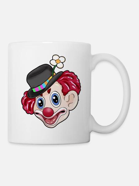 Glücklicher Clown Karneval - Tasse - Weiß
