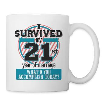 21. Hochzeitstag lustiges Geschenk seit - Tasse - Weiß - Rechts