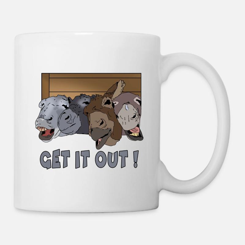 Sortez-le! Donkey group Idée cadeau pour fou - Mug blanc - blanc