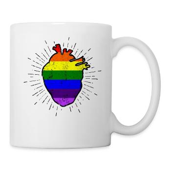 Gay Pride Parade LGBT Lesbian Gay Bi Trans Queer Pan Light - Mug - white - Right