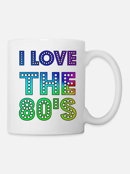 Ich liebe die 80er Jahre süß und lustig 80er Jahre Happy Love Geschenk Idee Design - Tasse - Weiß