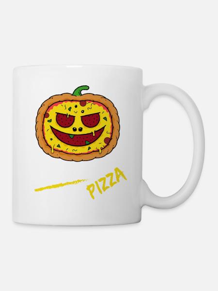 Trick or Treat Halloween Pumpkin Pizza Party - Mug - white