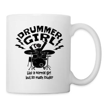 Schlagzeugerin / Drummer Girl / Schlagzeug / Queen - Tasse - Weiß - Rechts