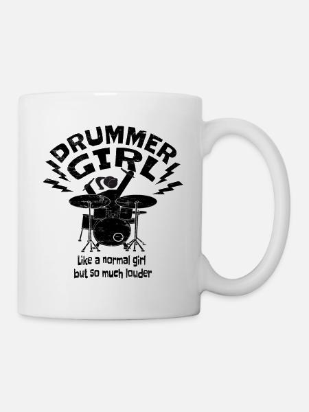 Drummer / Drummer Girl / Drums / Queen - Mug - white