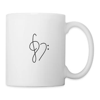Notenschlüssel Musik Musiker Herz Singen - Tasse - Weiß - Rechts