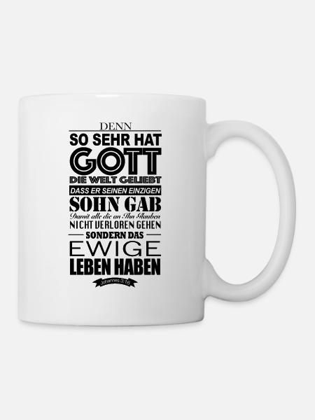 JOHANNES 3:16 - Christliches Modedesign - Tasse - Weiß