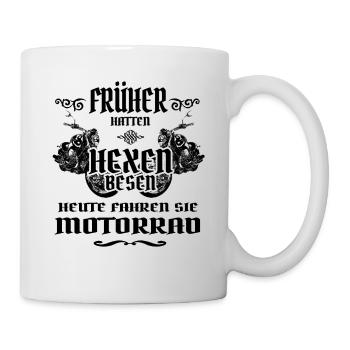 Les sorcières avaient un balai, aujourd'hui une moto - Mug blanc - blanc - Droite