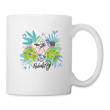 Just Keep Pedaling Bike - Édition limitée - Mug blanc - blanc - Droite
